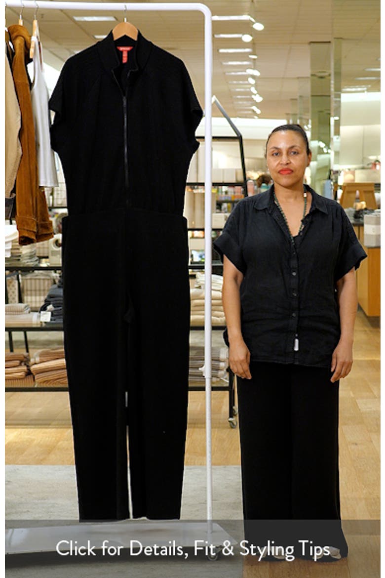 SPANX® Pintuck Half Zip Jumpsuit (Women) | Nordstrom