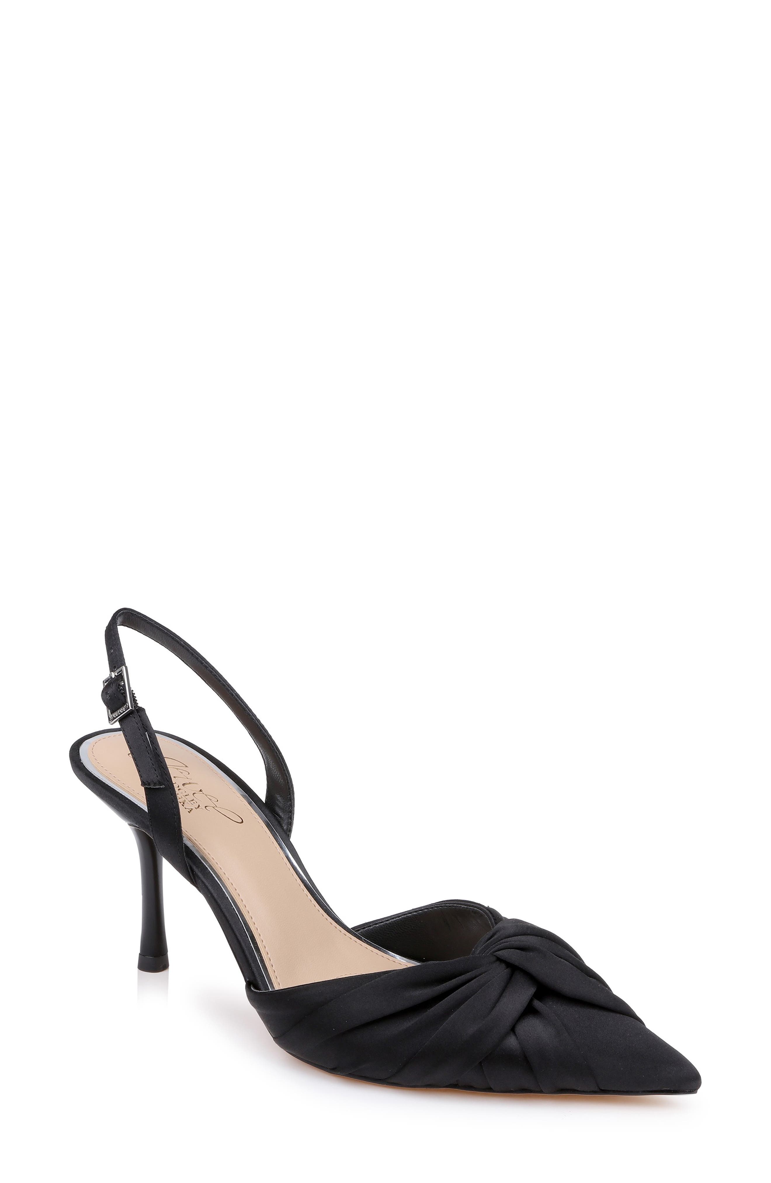 Jewel Badgley Mischka Zariel Slingback Pump, Main, color, Black Satin