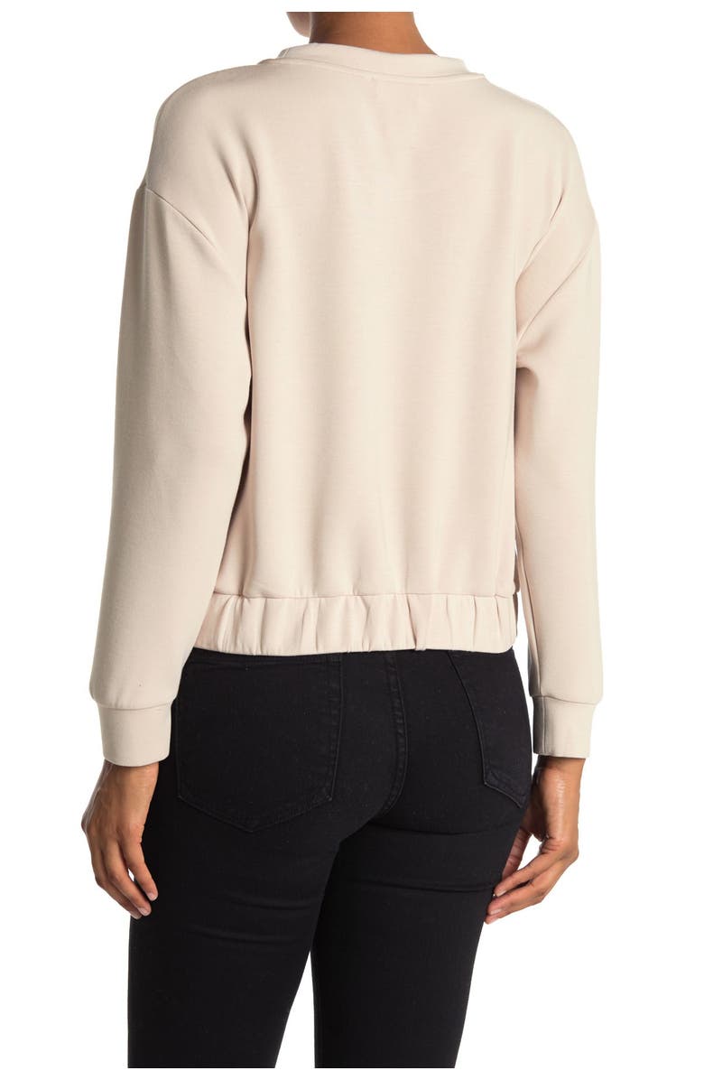 FOR THE REPUBLIC Long Sleeve Scuba Drawstring Front Tee, Alternate, color,