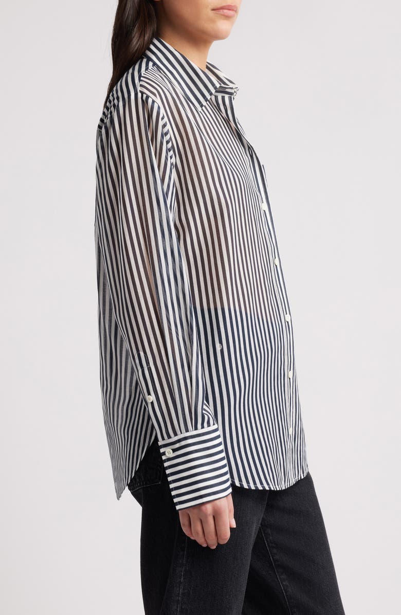 FRAME Stripe Oversize Cotton Button-Up Shirt, Alternate, color,