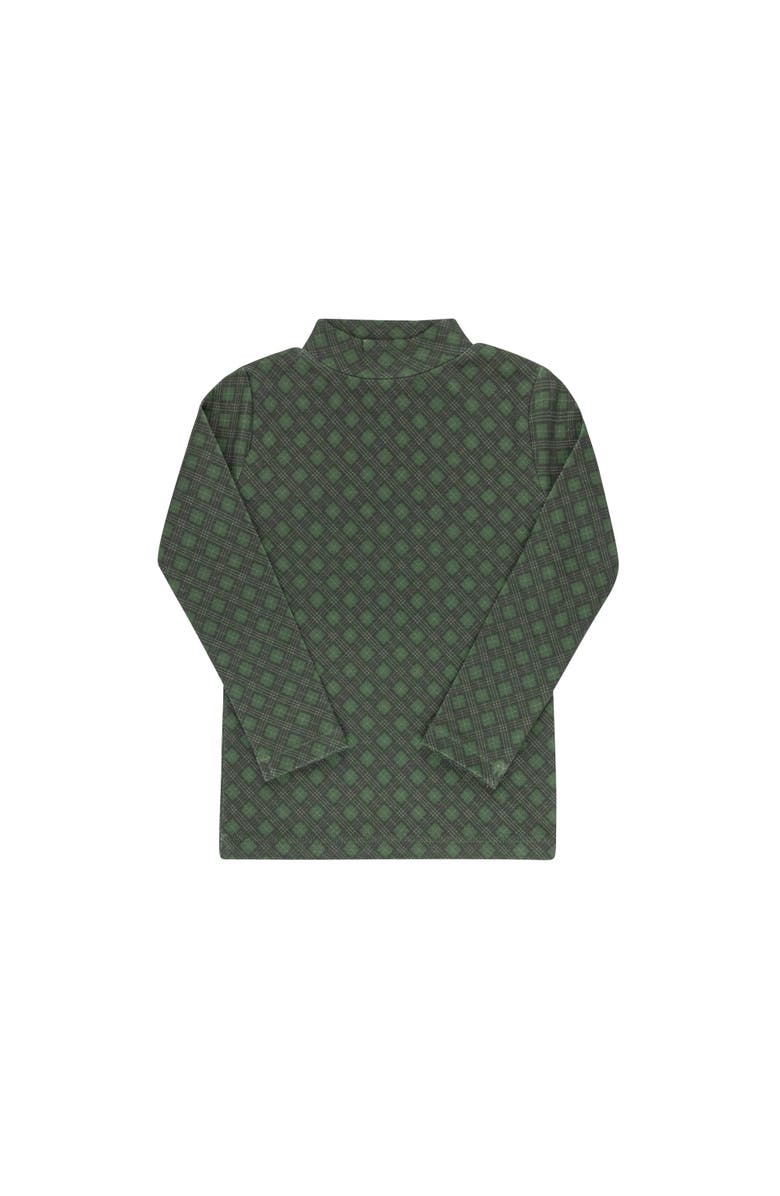 Ely's & Co. Velour Plaid Bear Collection - Overalls and Turtleneck, Alternate, color, Blue