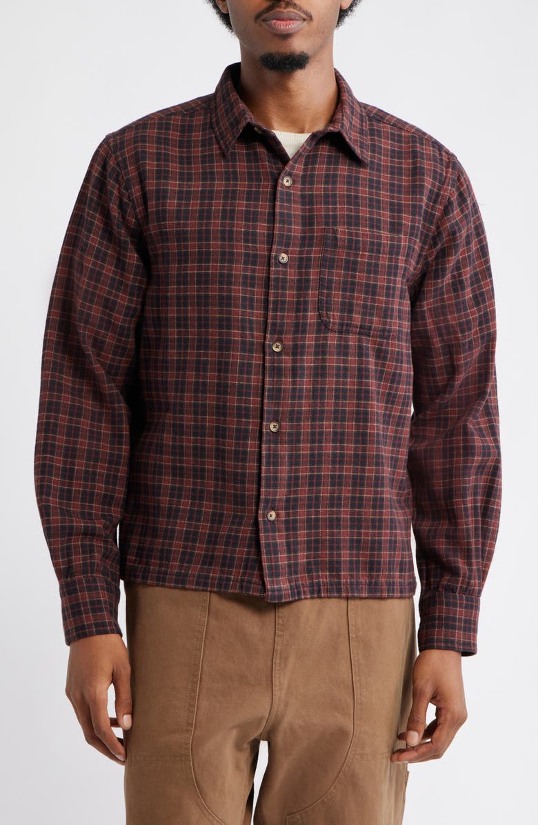BDG Urban Outfitters Plaid Cotton Button-Up Shirt, Main, color, Red Check