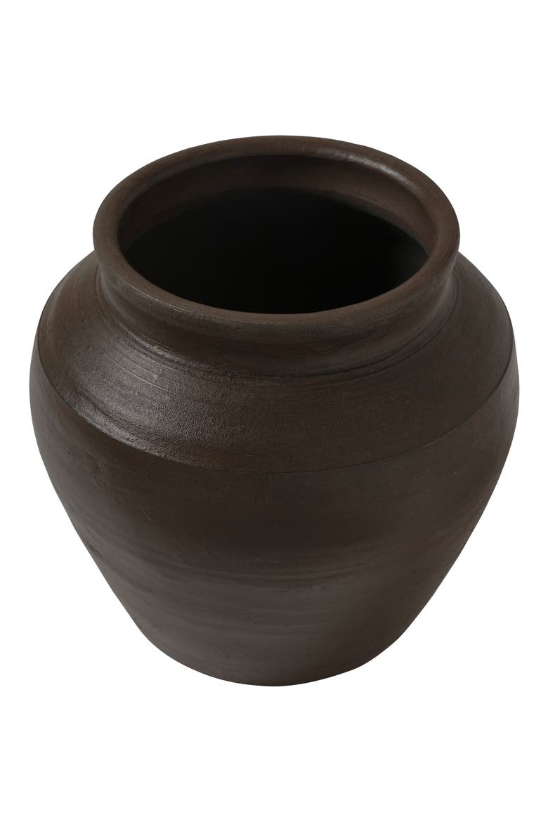 Decorative Clay Vase, Alternate, color, BROWN