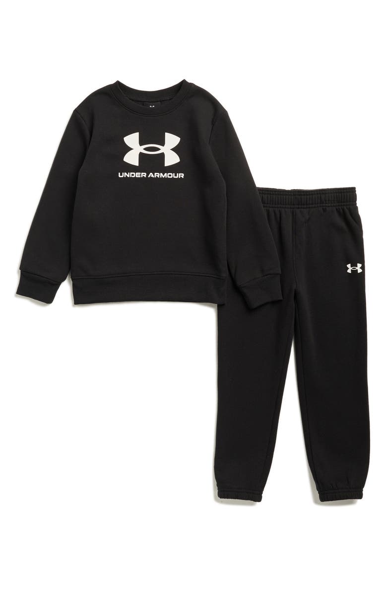 Under Armour Kids' Big Logo Sweatshirt & Joggers Set, Main, color, Black