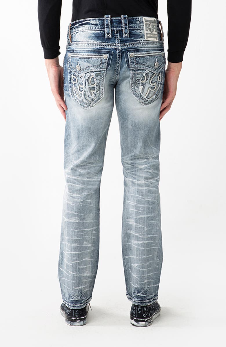 Rock Revival Distressed Straight Leg Jeans, Alternate, color,