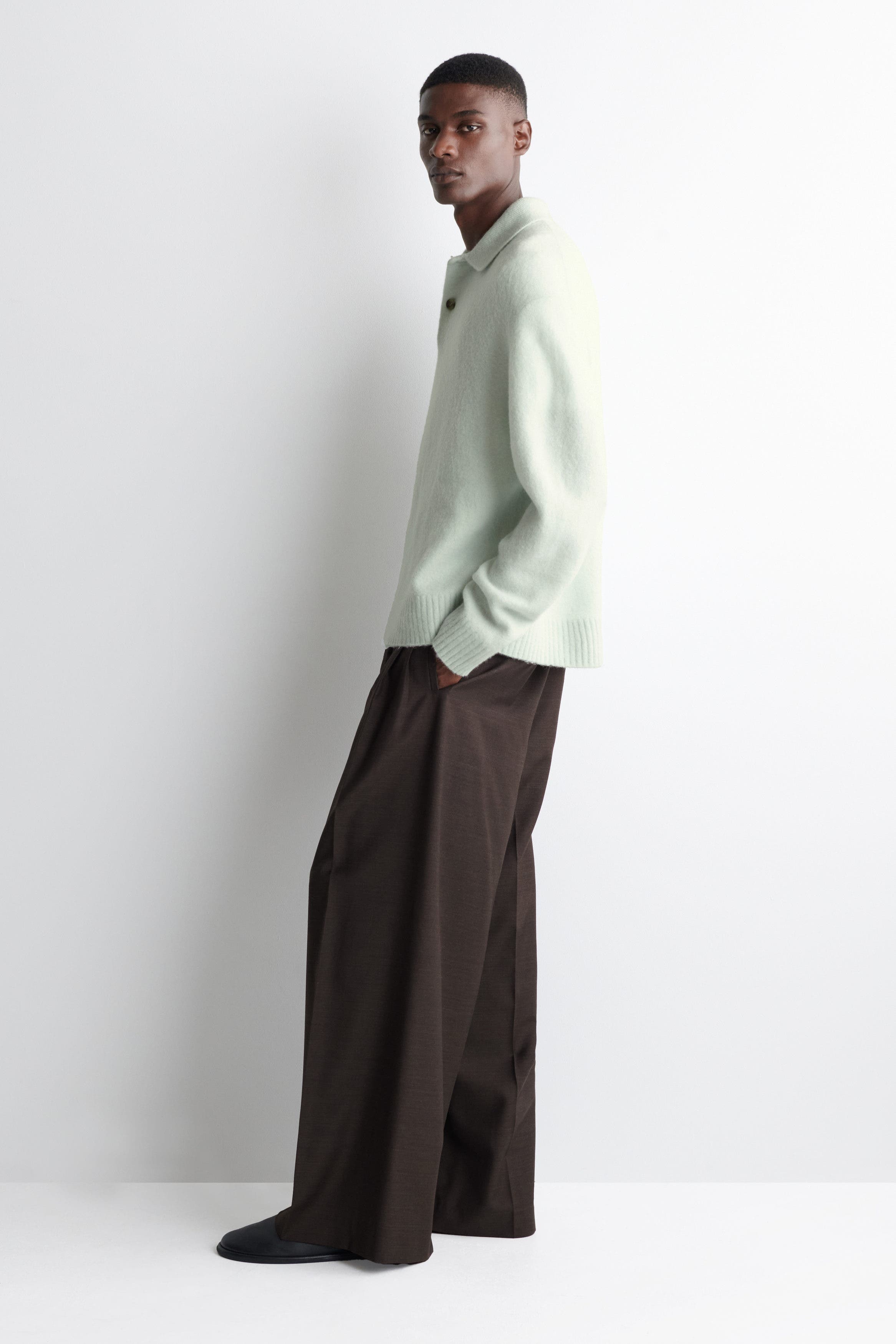 Brushed-Wool Polo Shirt - image 4