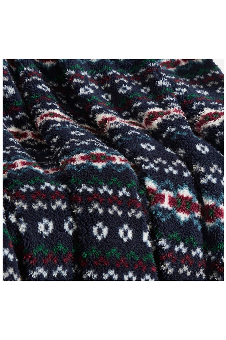 Lincoln Fairisle Microfiber Throw Blanket, Alternate, color, NAVY BLUE/ RED-NAVY BLUE