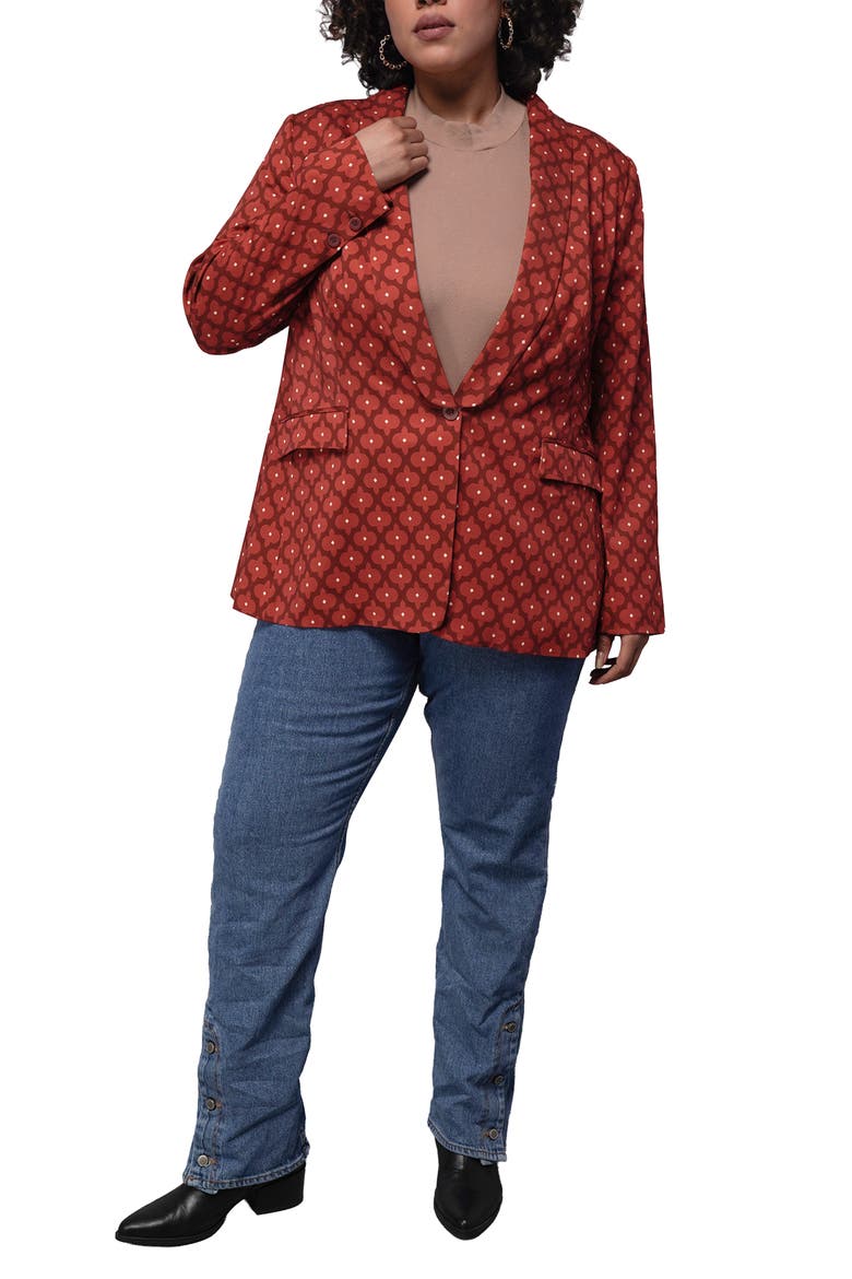 The Empower Tux Blazer, Alternate, color, MODERN FLEUR CINNAMON