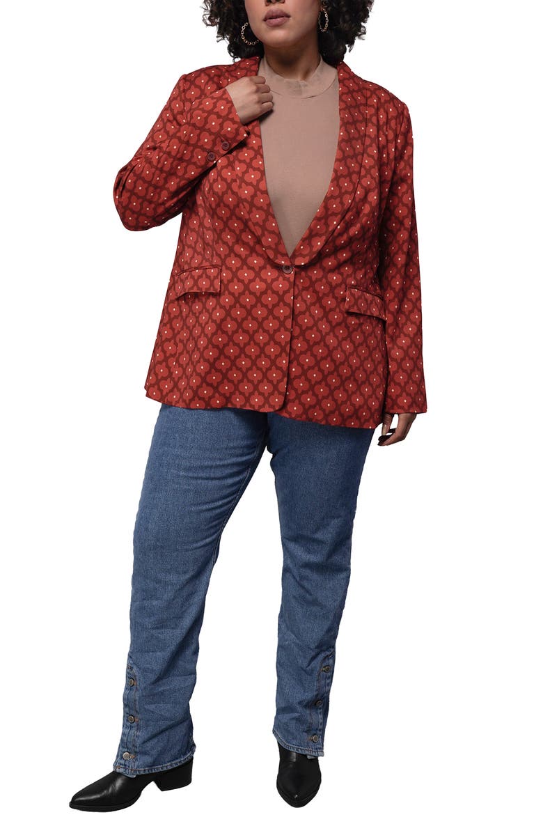 WILDFANG The Empower Tux Blazer, Alternate, color, Modern Fleur Cinnamon