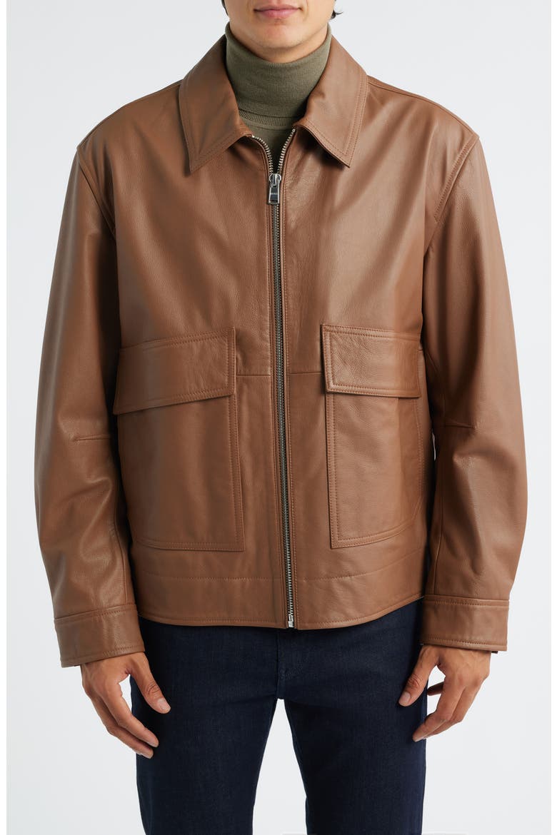 Melanchi Leather Jacket, Alternate, color, MEDIUM BROWN