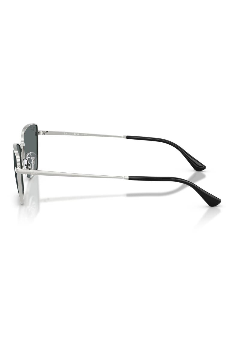 53mm Polarized Irregular Sunglasses, Alternate, color, SILVER / DARK GREY POLAR