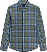 Mizzen+Main City Trim Fit Plaid Flannel Button-Down Shirt