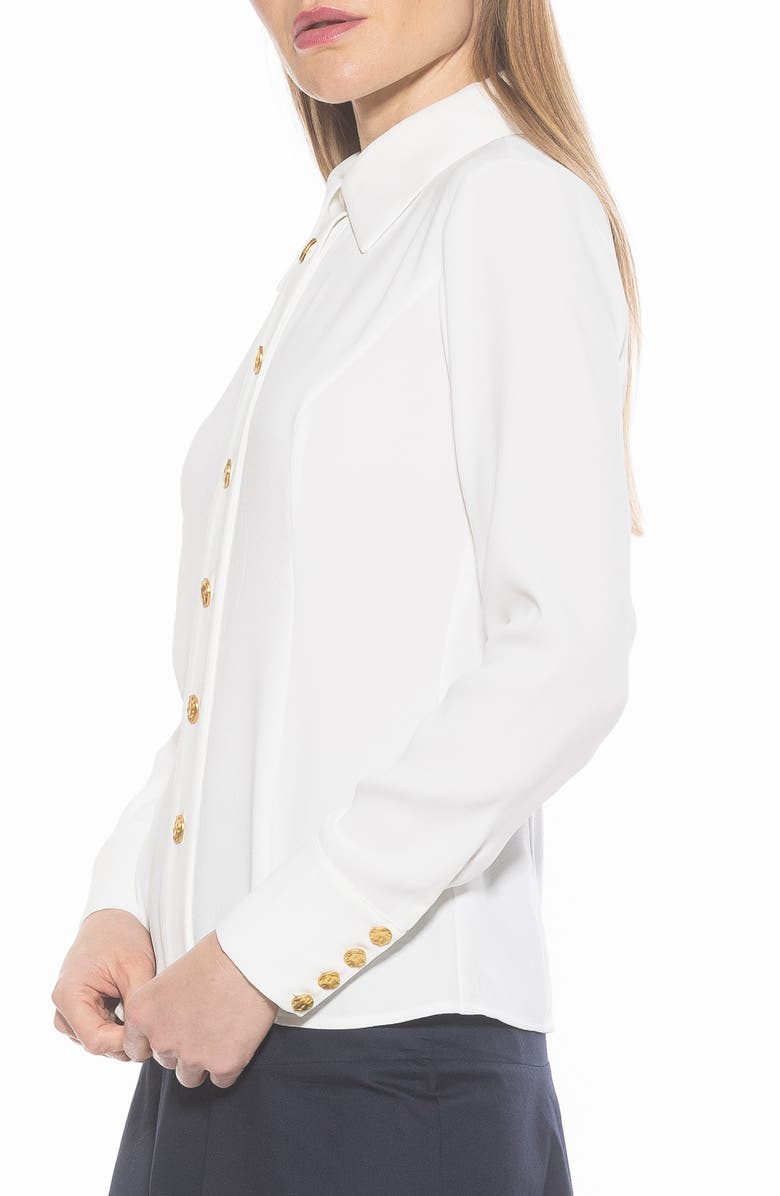 Alexia Admor Leland Button-Up Shirt, Alternate, color, Ivory