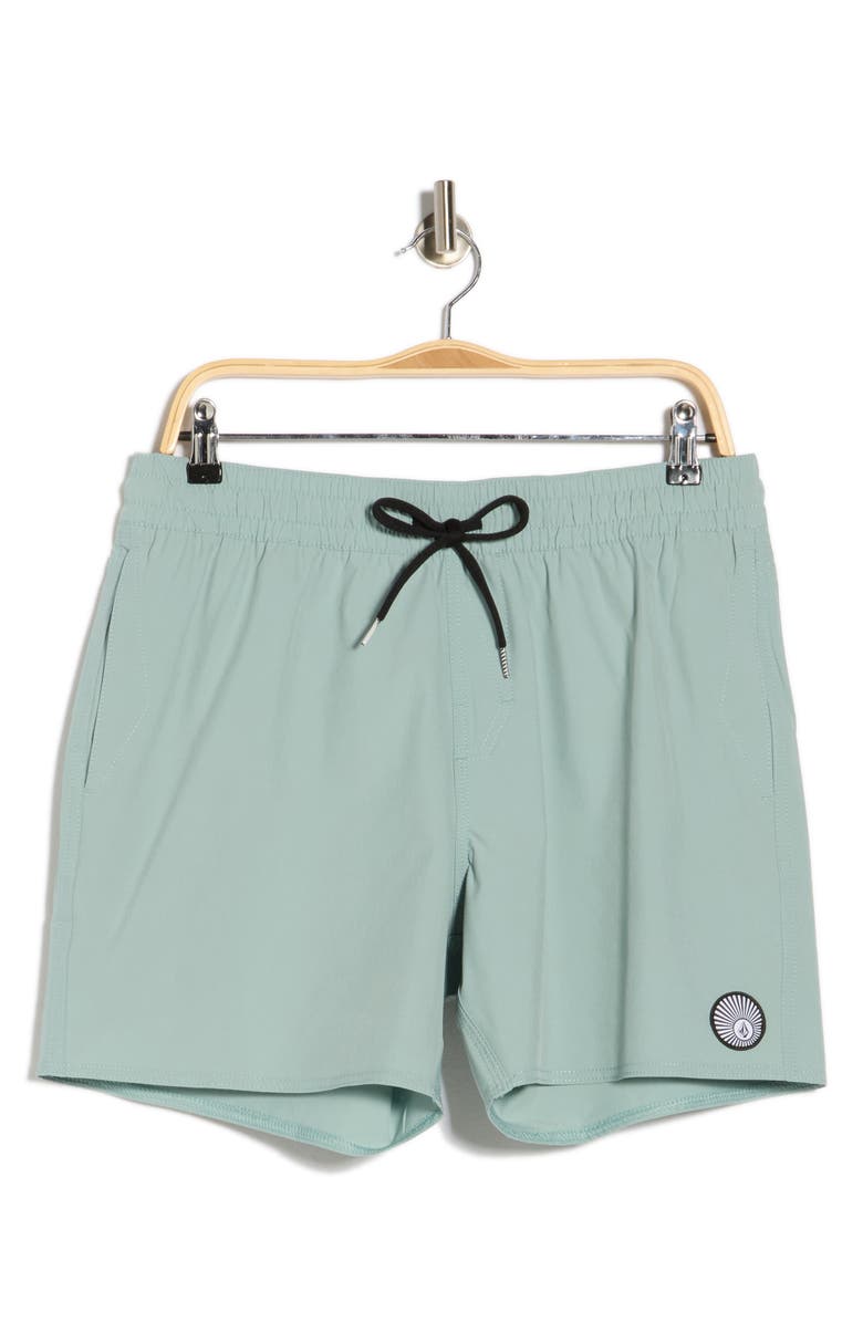 Volcom Lido Solid Swim Trunks, Main, color, Chambray