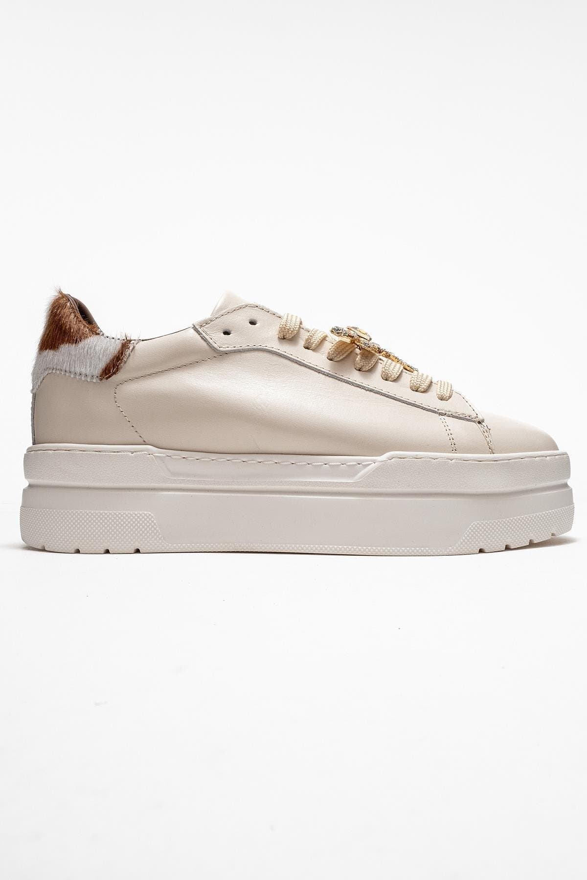Laren Leather Buckle Sneakers, Alternate, color, Beige Leather