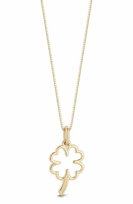Ember Fine Jewelry 14K Gold Clover Pendant Necklace