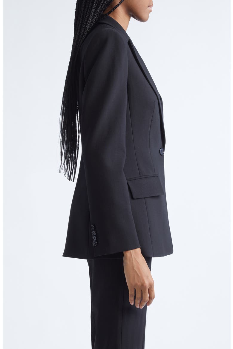 Georgina One-Button Virgin Wool Blend Blazer, Alternate, color, BLACK
