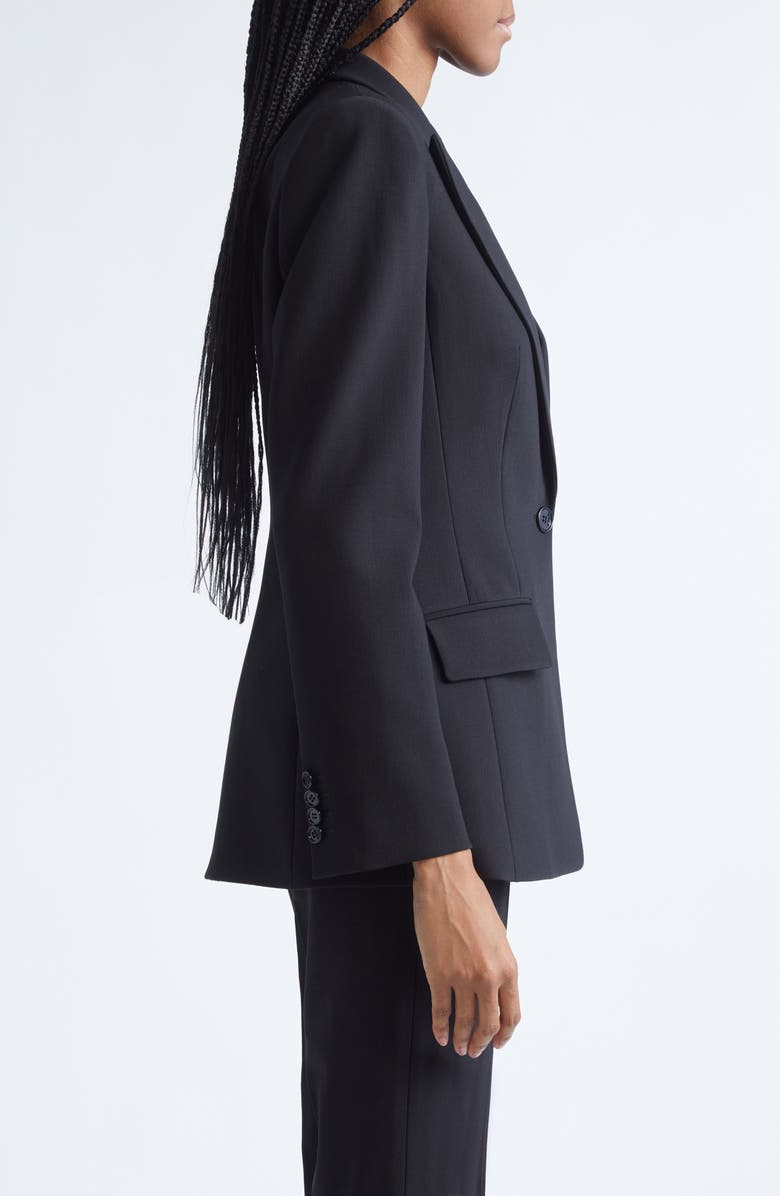 Michael Kors Collection Georgina One-Button Virgin Wool Blend Blazer, Alternate, color, Black