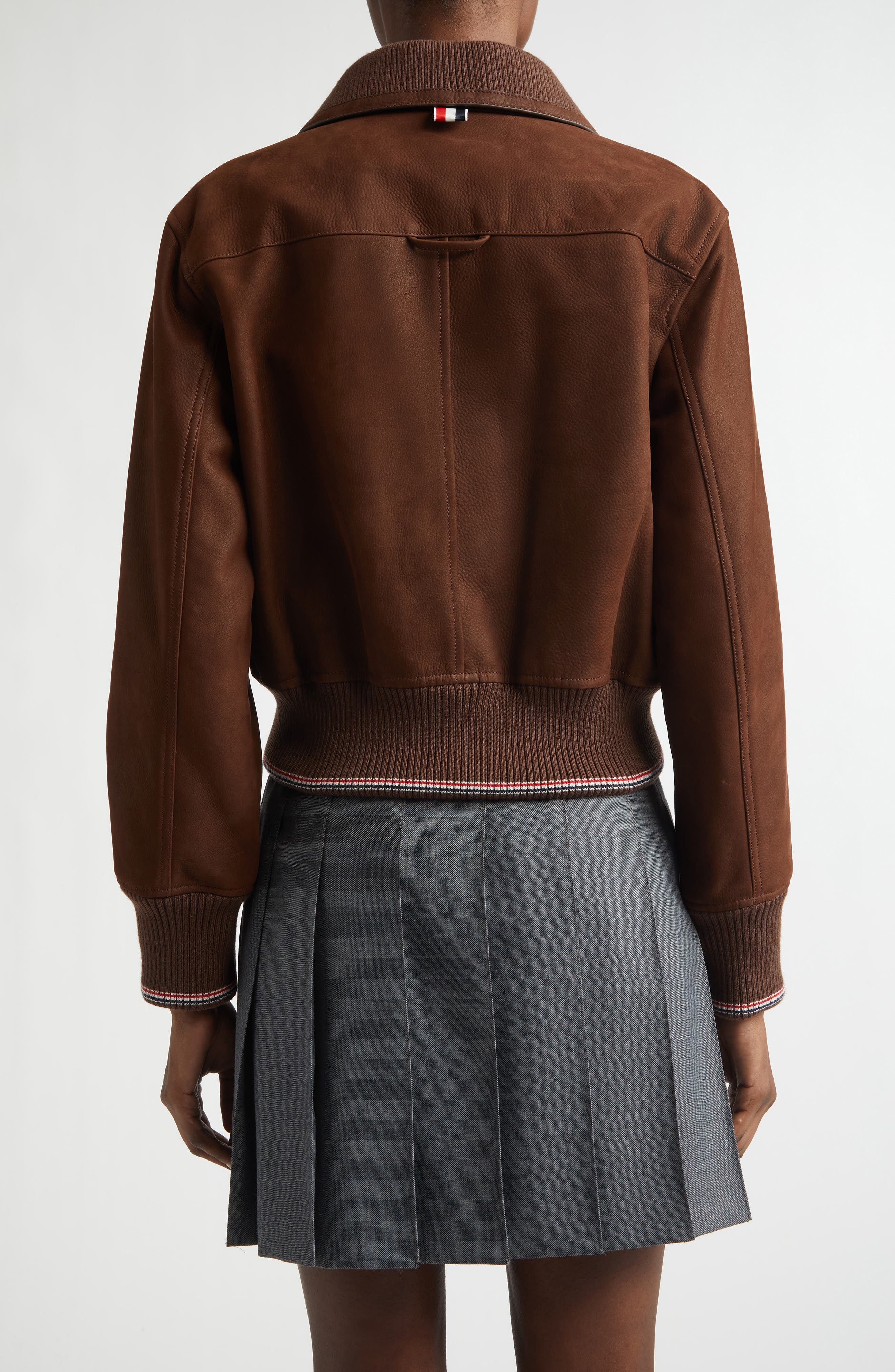 Crop Leather Flight Jacket - image 2