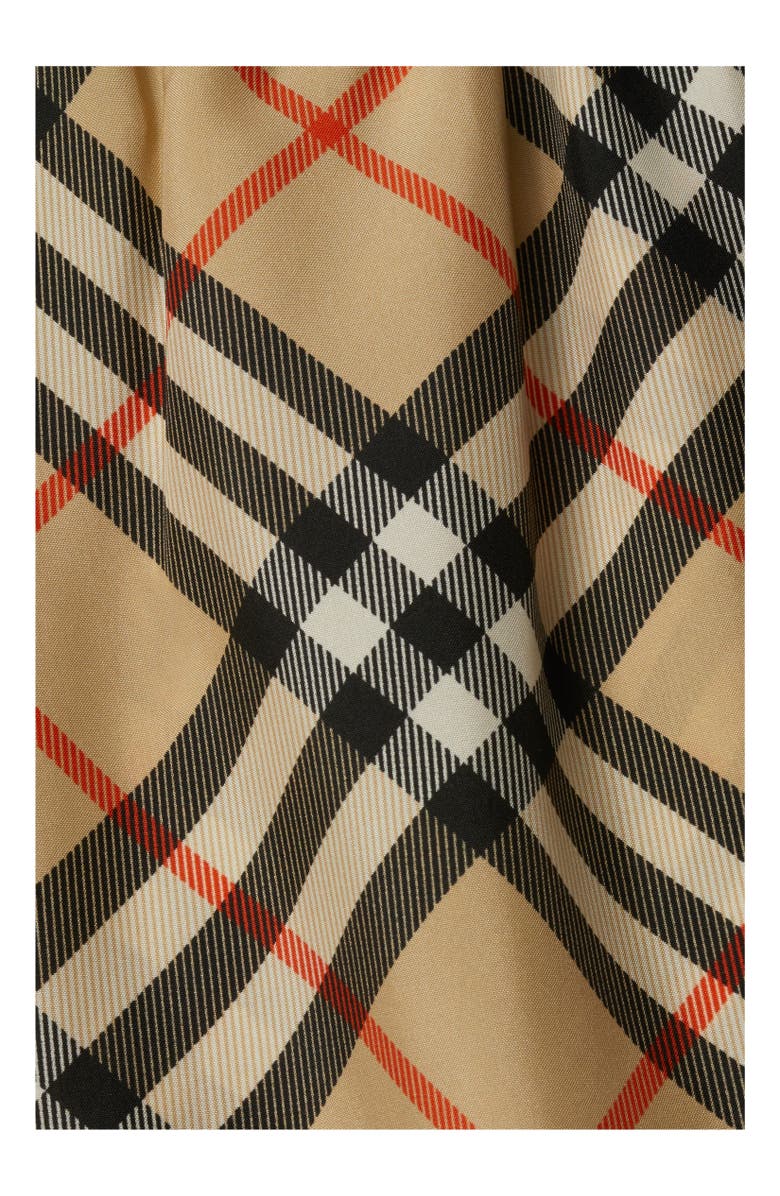 Burberry Check Silk Shorts, Alternate, color, Sand Beige