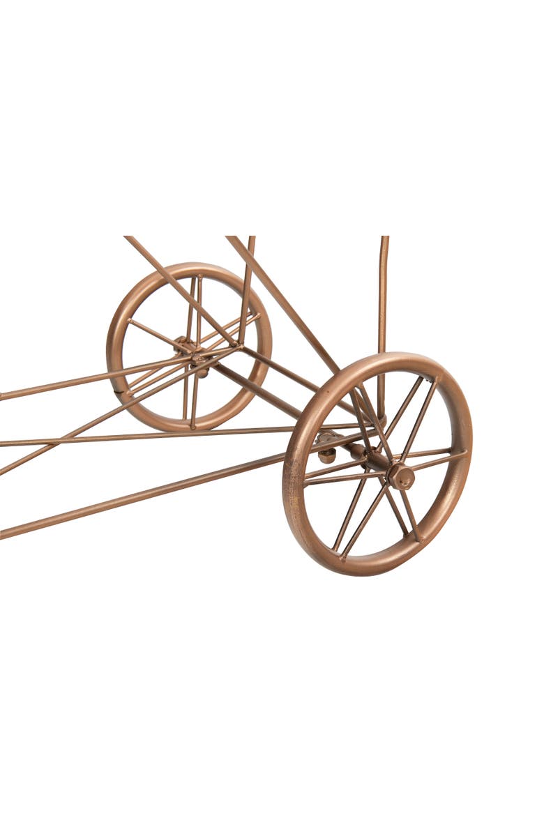 Storied Home Metal Rolling Laundry Cart with Rack, Copper, Alternate, color, Gold