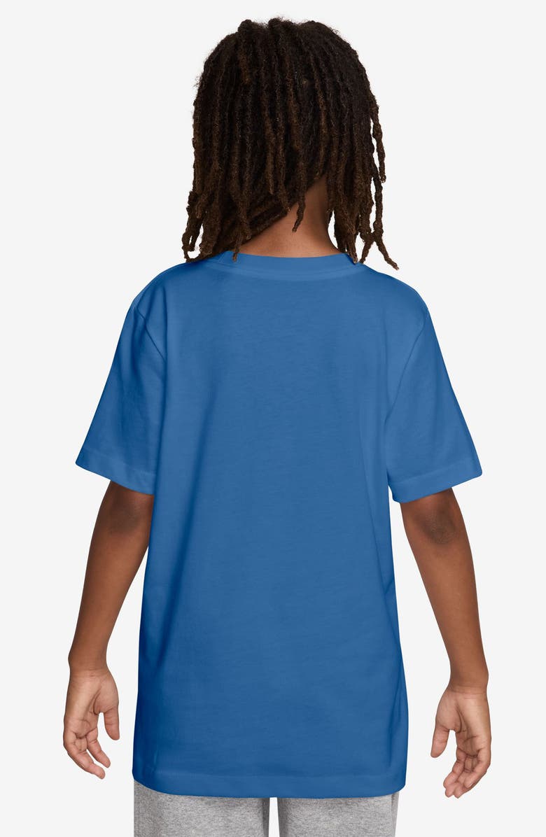 Nike Kids' Sportswear Soccer Boxy Cotton Graphic T-Shirt, Alternate, color, Star Blue