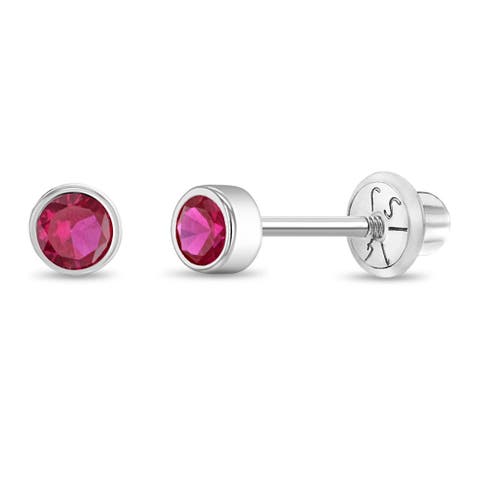 14k Bezel Cubic Zirconia Earrings