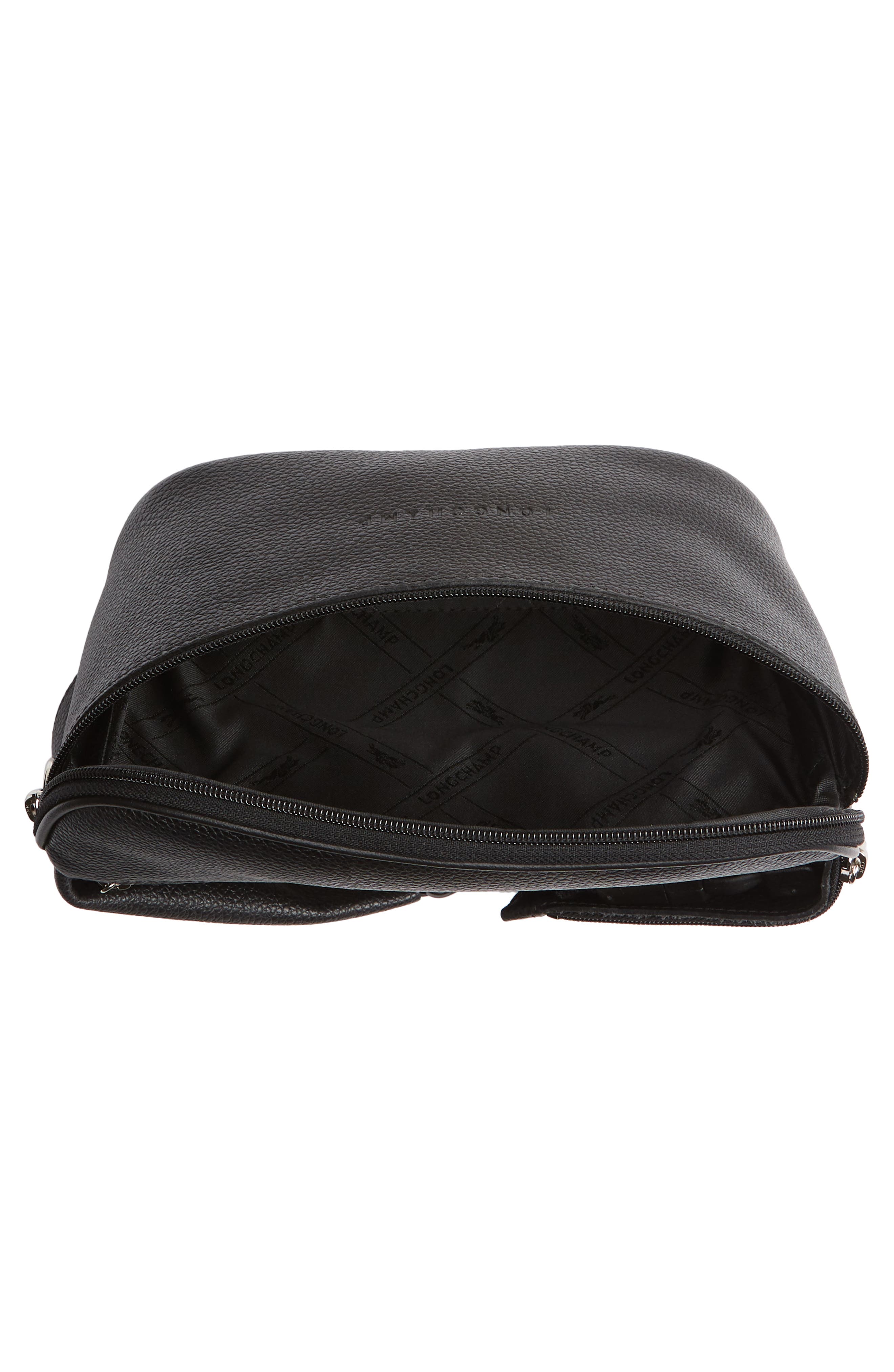Le Foulonné Leather Belt Bag, Alternate, color, BLACK