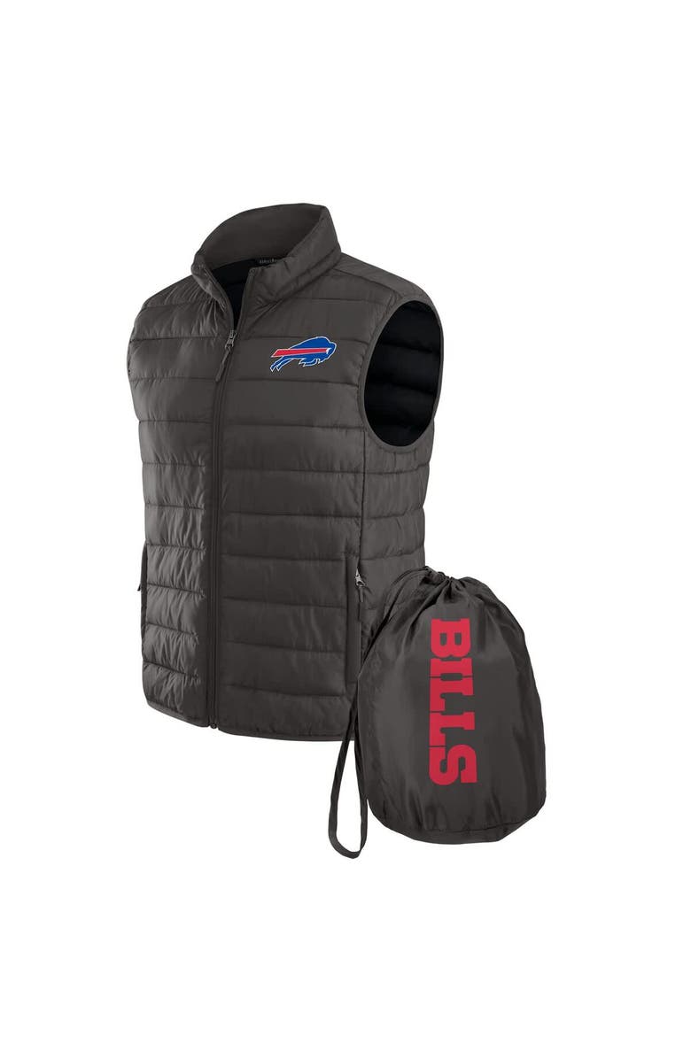 Darius Rucker Collection by Fanatics Men's NFL x Darius Rucker Collection by Fanatics Gray Buffalo Bills Packable Full-Zip Vest with Travel Bag, Main, color, 