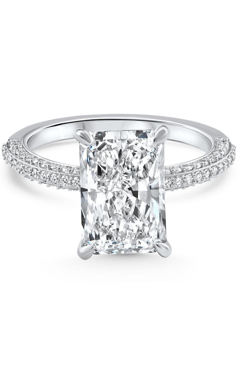 Bliss Diamond Certified 3.44Ct Cassidy Radiant Cut Diamond Engagement Ring 14k Gold Lab Grown, Main, color, 14K White Gold