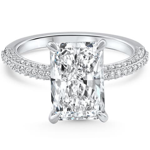 Certified 3.44Ct Cassidy Radiant Cut Diamond Engagement Ring 14k Gold Lab Grown