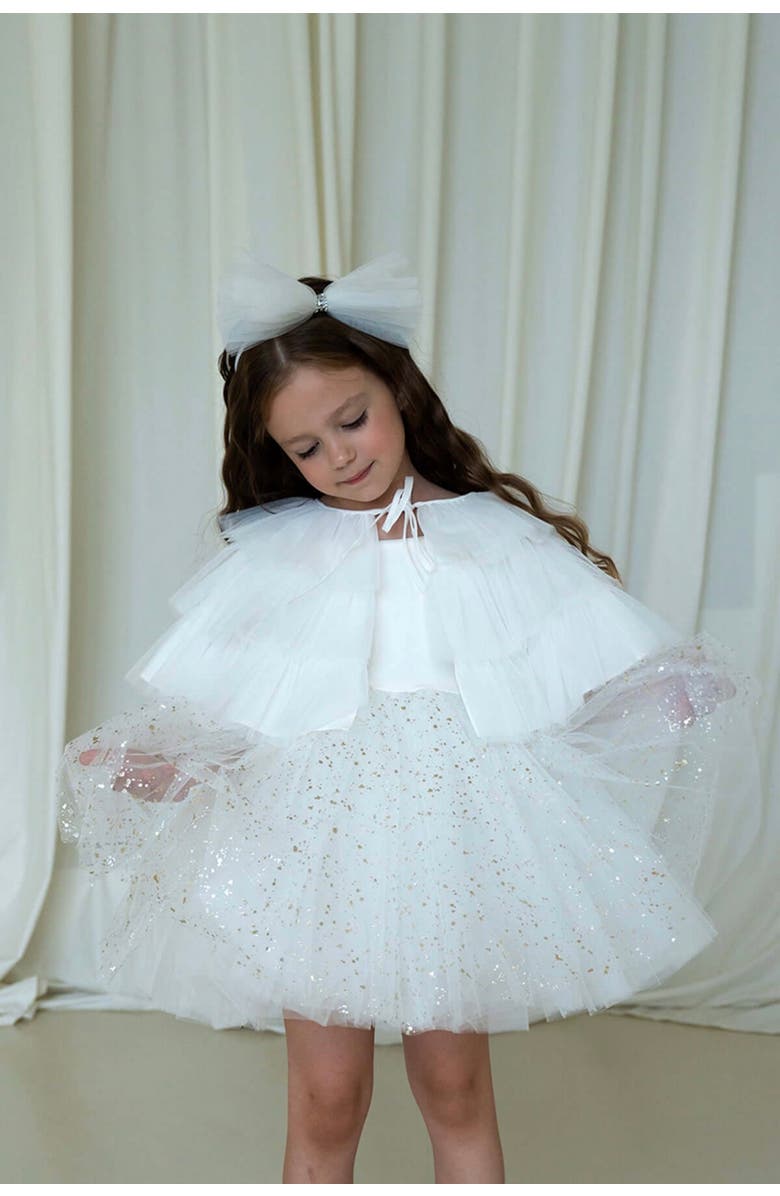 Mini Celebrities Sleveless Sparkle Tulle Dress Set, Alternate, color, 