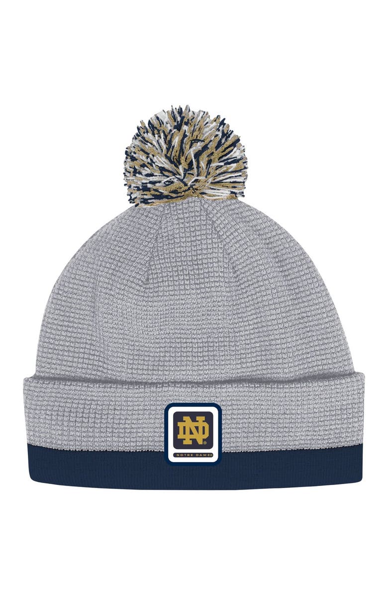 Under Armour Men's Under Armour Gray Notre Dame Fighting Irish 2023 Sideline Performance Cuffed Knit Hat with Pom, Main, color,