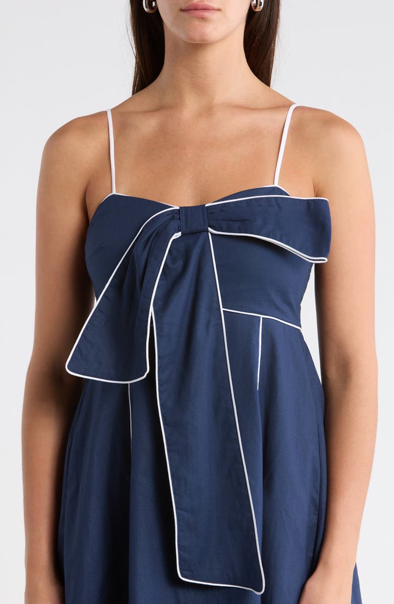 SUGARLIPS Viona Contrast Empire Midi Dress, Alternate, color, Navy-White