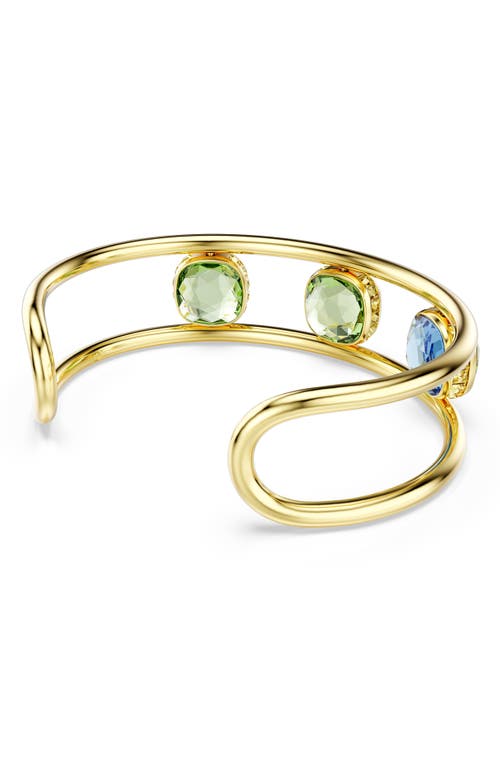Swarovski Chroma Crystal Cuff Bracelet In Gold/assorted Crystals