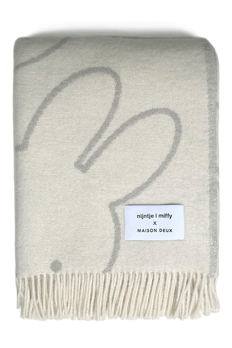 x Miffy Kids' Wool Blanket, Main, color, CLOUD WHITE