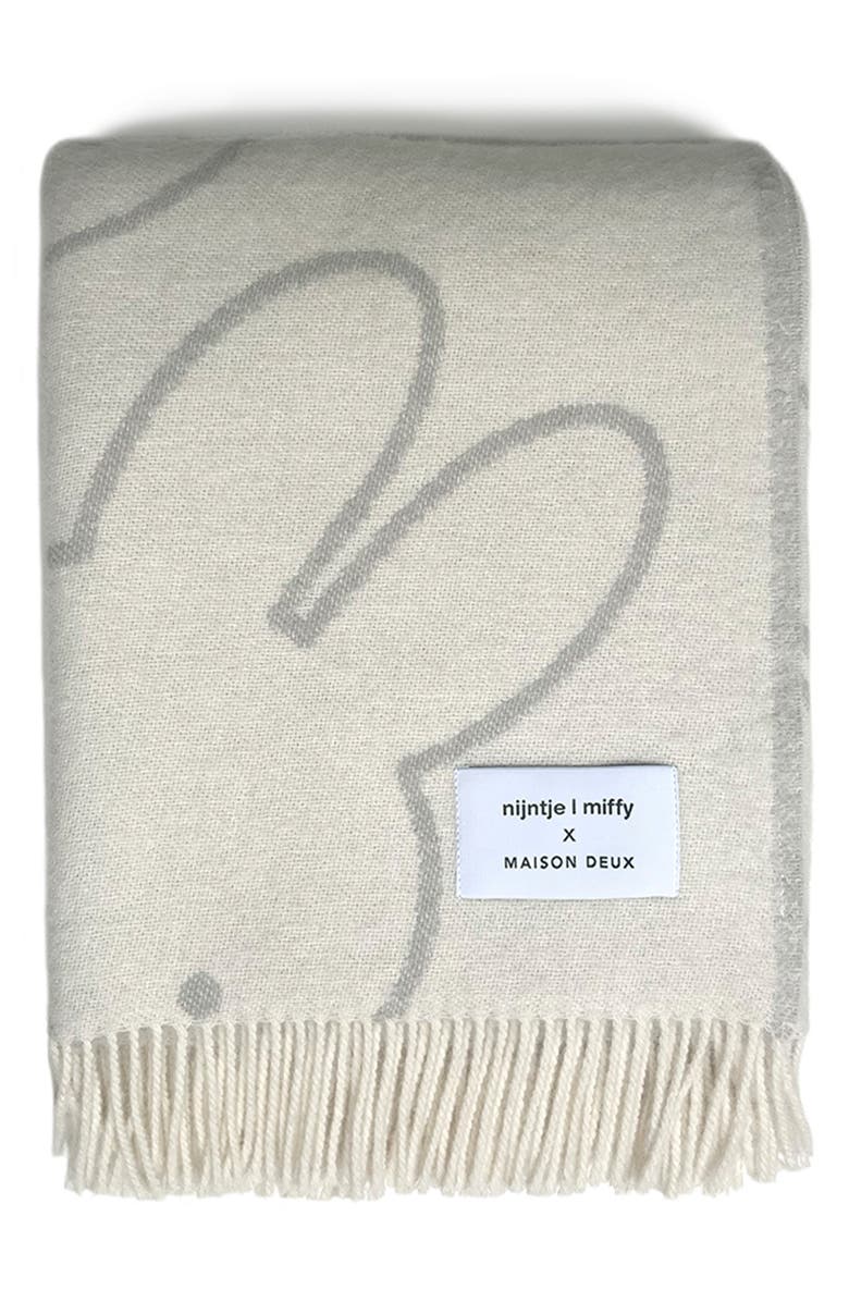 Maison Deux x Miffy Kids' Wool Blanket, Main, color, Cloud White