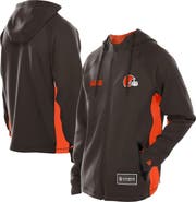 New Era Men's New Era Brown Cleveland Browns Combine Authentic Raglan Scuba Full-Zip Hoodie