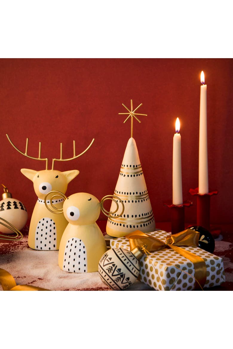 Winter Bear Figurine, Alternate, color, White and Gold