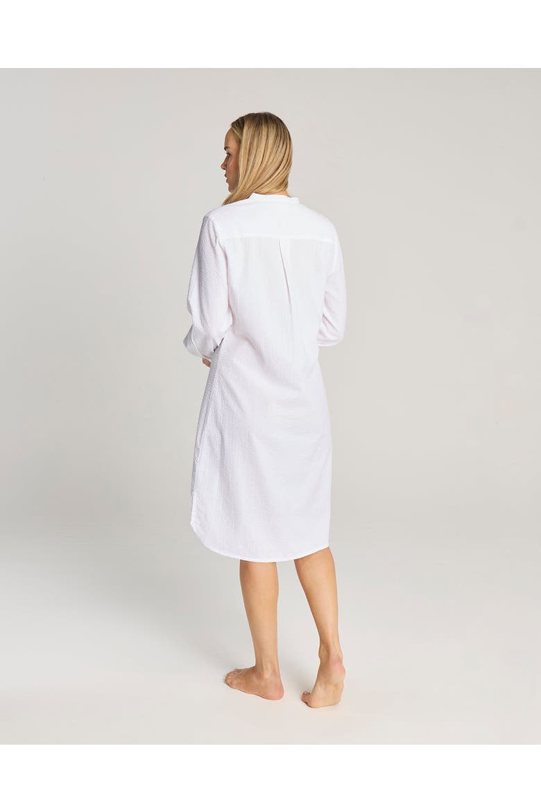 The Seersucker Shirt Dress, Alternate, color, White