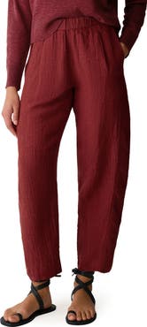 Eileen Fisher Pleated Lantern Organic Linen Pants