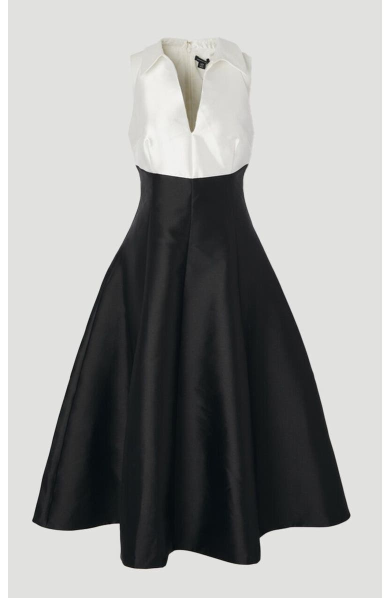 Karen Millen Twill Contrast Tux Tailored Dress, Alternate, color, Mono