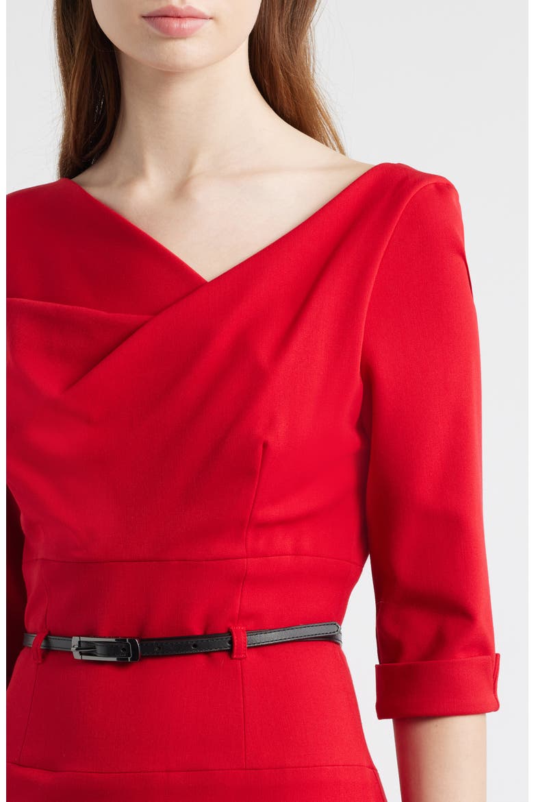 Jackie O Sheath Dress, Alternate, color, RED