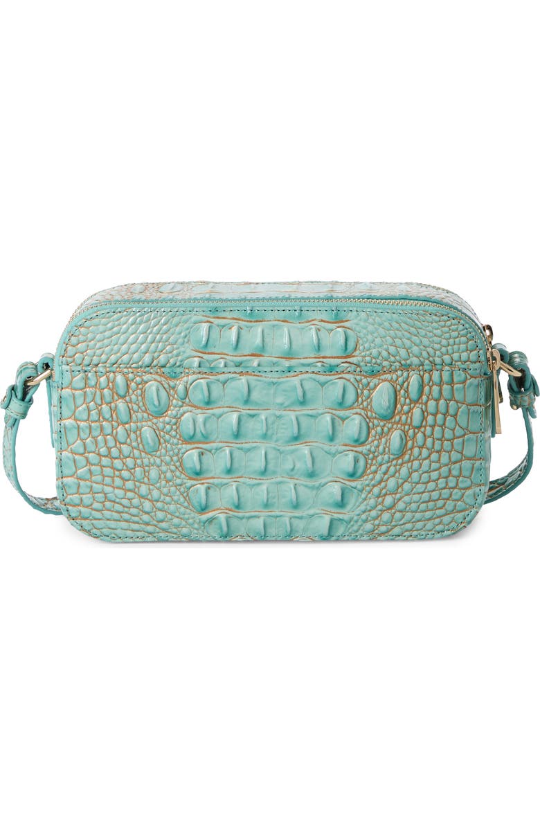 Brahmin Danica Croc Embossed Leather Crossbody Bag, Alternate, color, Waterfall