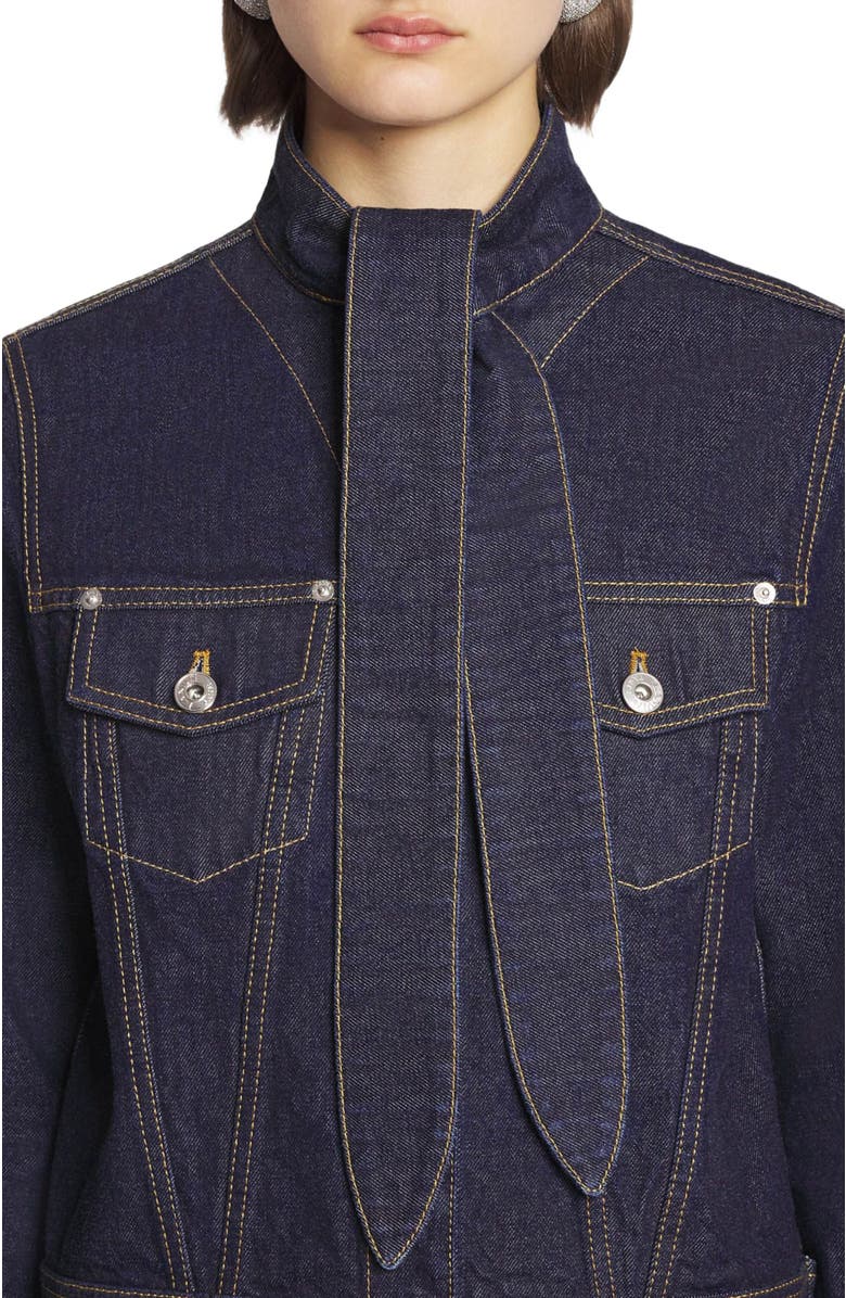 Lanvin ASCOT COLLAR JACKET IN DENIM, Alternate, color, 