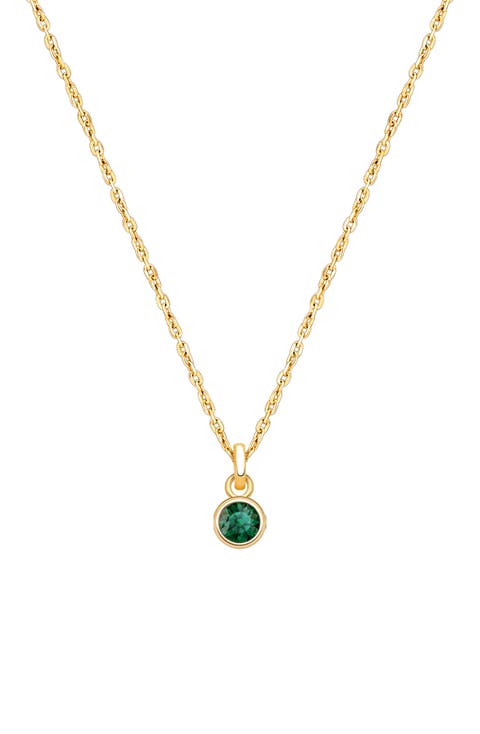 14K Gold Birthstone 12-14" Necklace