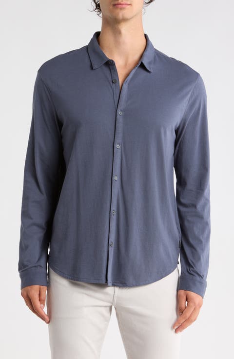 John Varvatos Clark Cotton Jersey Button-Up Shirt