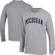 Champion Men's Champion  Heather Gray Michigan Wolverines Basic Arch Long Sleeve T-Shirt
