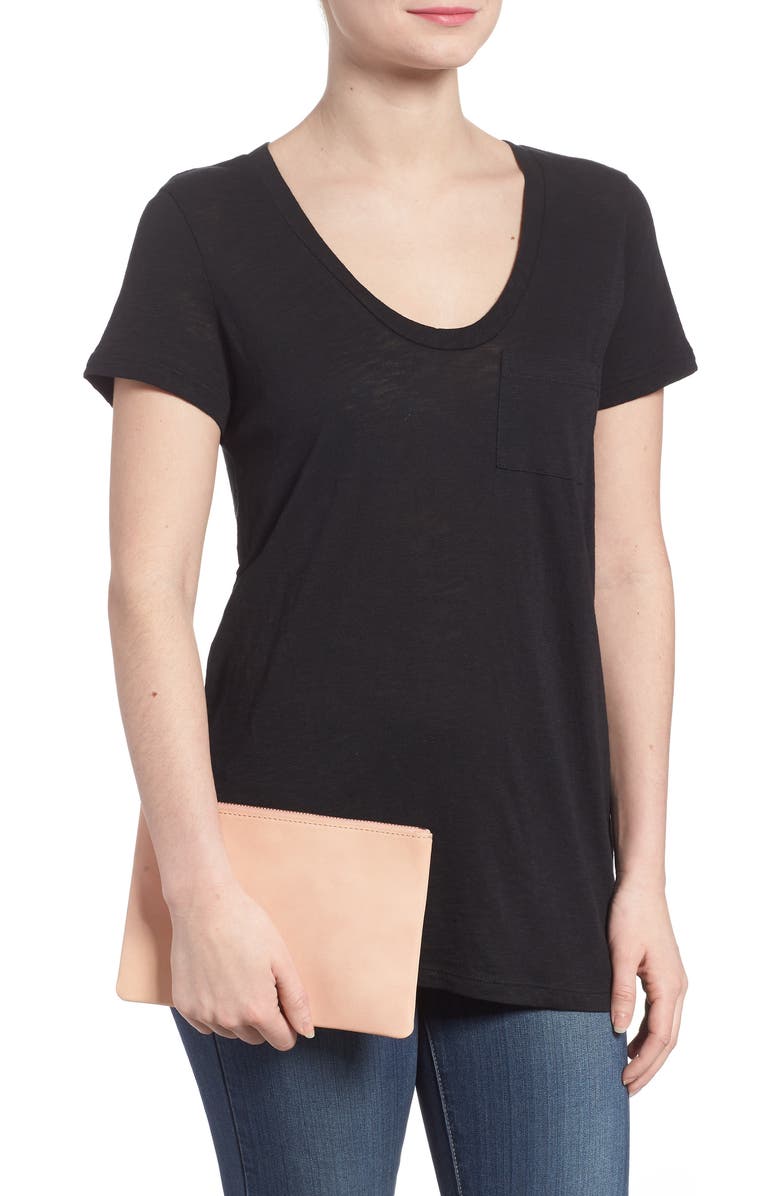 Madewell The Leather Pouch Clutch, Alternate, color,