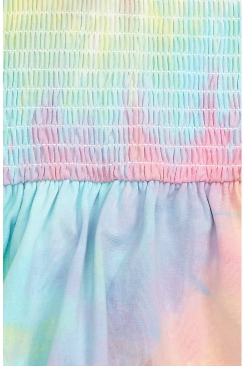 Smocked Peplum Top, Alternate, color, VIBRANT RAINBOW TIE DYE
